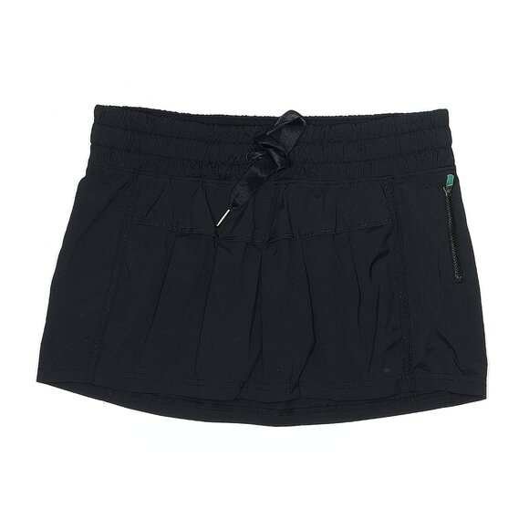 Lululemon Run Track skort blackskirt tennis gymwet dry warm sz 6 EUC
